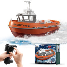 RC Boat, 1/72 RC Tugboat for Pools and Lakes, HighSpeed Boat with 40 M Play Time RTR Version