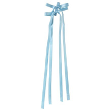 Blue Long Tassel Ribbon Hair Bow Clip for Women Girls, Elegant Korean Style with Secure Duckbill Grip