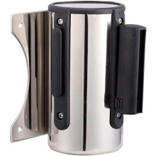 Retractable Belt Barrier 3m Stainless Steel Wall Mounted Crowd Control Queue Barrier Dark Blue