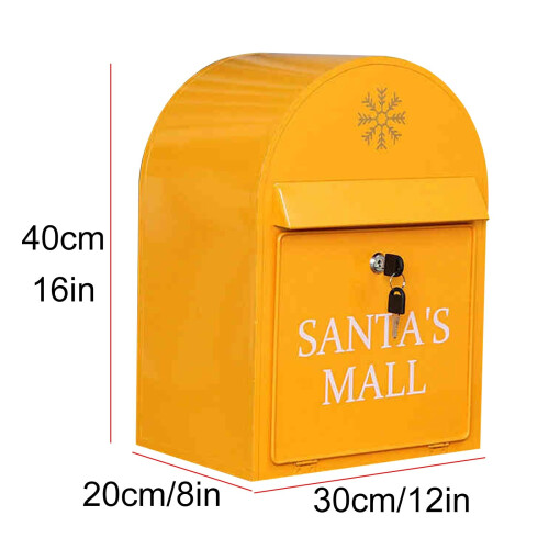 Yellow Metal Locking Wall Mount Mailbox with Keyed Lock Security for Home and Office Use 1