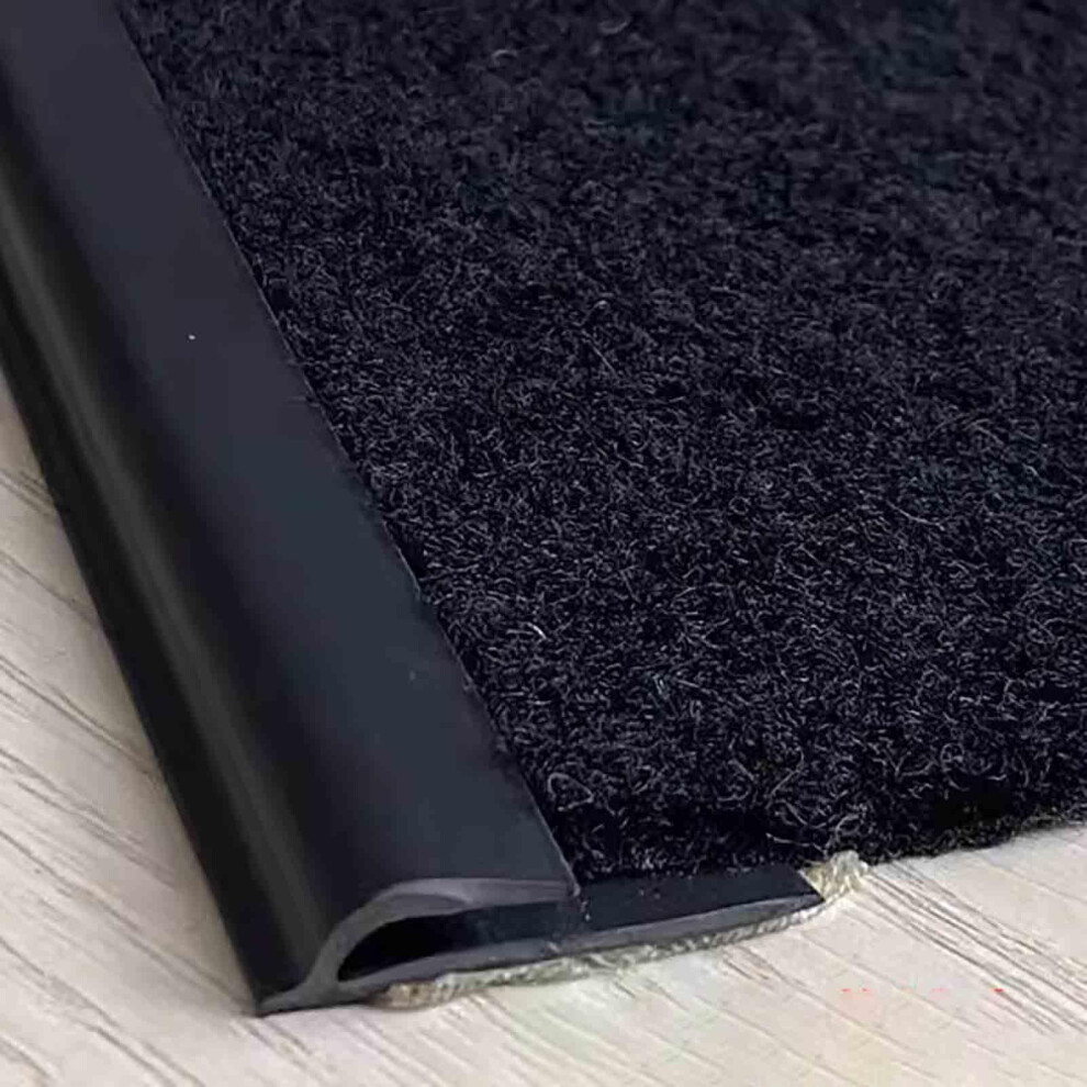 Floor Transition Strip Black Pvc Carpet To Tile Transition, Cuttable Threshold Trim For Smooth Durable Flooring 9330225346722