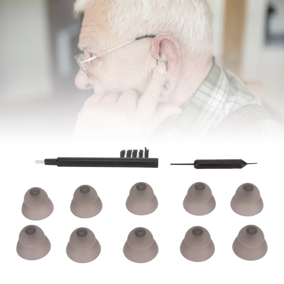 Black 10Pcs Sound Aid Domes Double Layers L 0.5In