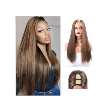 23 Inch Straight Synthetic U Part Wig Highlight Color #P4/27 Glueless Quick Wear Heat Resistant Fiber