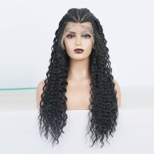 Braided Lace Front Wig for Women 22 Inch Synthetic Long Handwoven Style with Natural Scalp Look