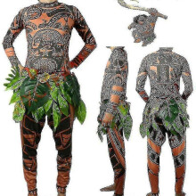(Adult mens xl) Maui Tattoo T Shirt/pants Halloween Adult Mens Women Costumes With Leaves Decor Blattern Halloween Adult_y High Quality
