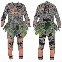 (Kids 140cm) Maui Tattoo T Shirt/pants Halloween Adult Mens Women Costumes With Leaves Decor Blattern Halloween Adult_y High Quality