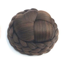 Braided Hair Bun Extension for Women with Easy ClipIn Design, Realistic Look, 8cm Light Brown