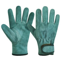 XL Green Fireproof Cowhide Welding Gloves for Men and Women, Durable Leather HeatResistant Work Gloves