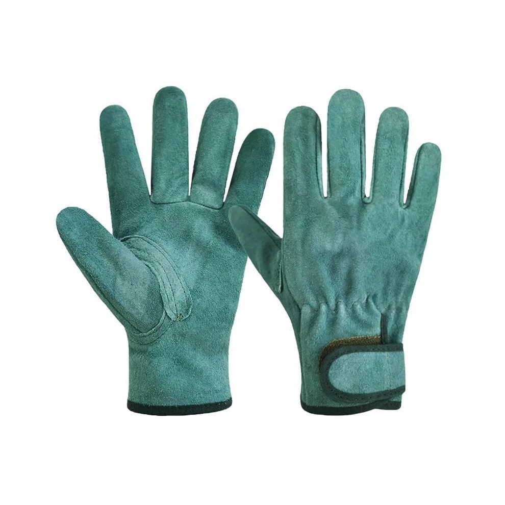 Xl Green Fireproof Cowhide Welding Gloves For Men And Women, Durable Leather Heatresistant Work Gloves 9351714495387