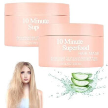 10Minute Vitamin Infusion Hair Mask for Deep Moisture Restoration, Frizz Control and Shine, Off White
