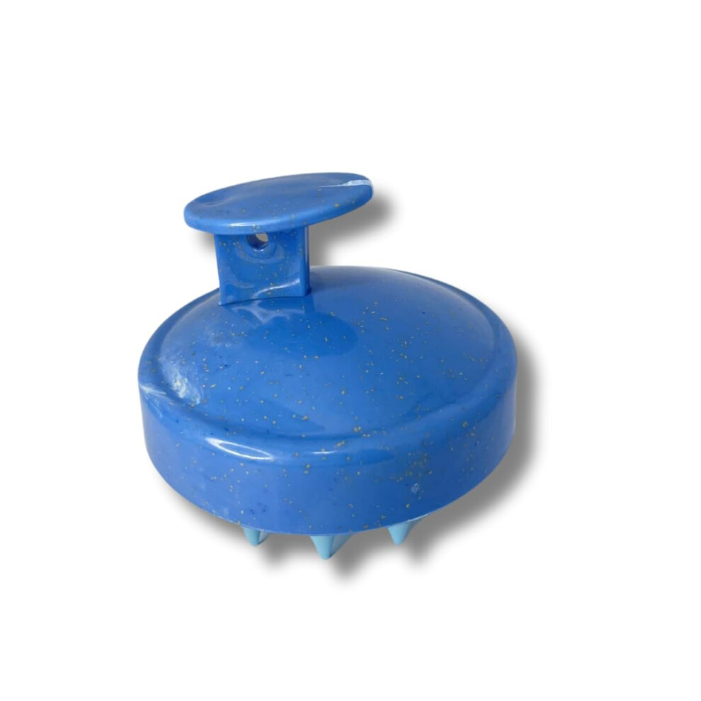 Blue Eco Friendly Scalp Massager With Soft Silicone Bristles, Stimulates Circulation And Exfoliates,