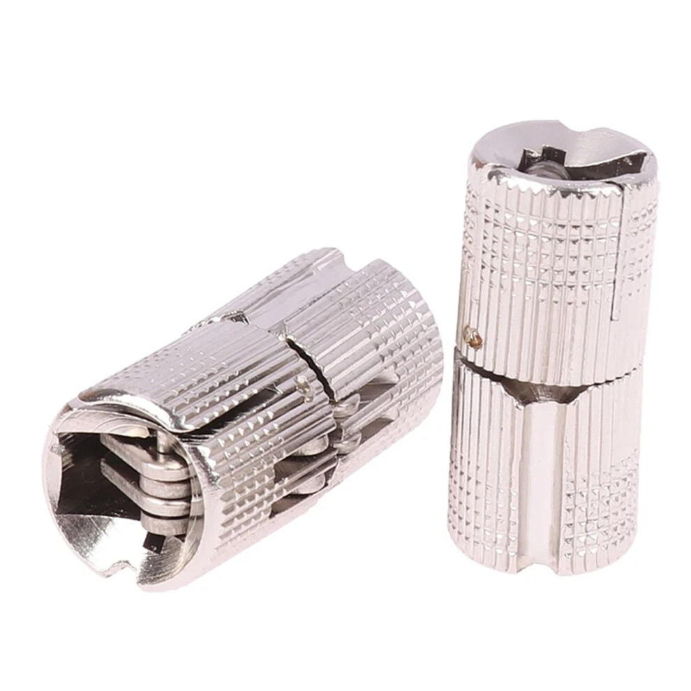 2 Pack 10Mm Brass Concealed Cabinet Hinges, Silver Invisible Barrel Hinges, 180 Smooth Opening 9351714495738