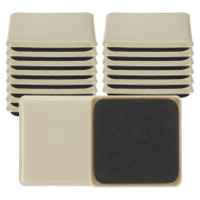 Furniture Sliders for Carpet 16 Pack, Square Khaki Pads for Smooth Furniture Movement and Floor Protection
