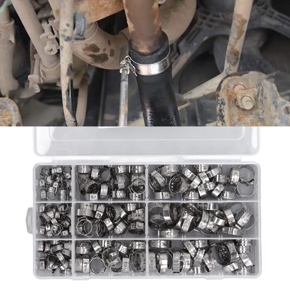 180Pcs Fuel Hose Clamps Kit, Stainless, 5.8-21Mm 6941393659694