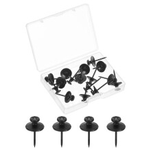 30 Pcs Zinc Alloy Picture Hanging Nails, Black Double Headed Push Pins for Stable Wall Mounting
