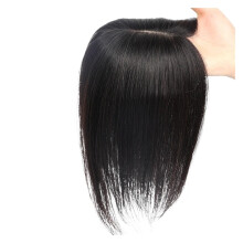 Human Hair Topper for Women Real Human Hair Clip in Hairpiece Breathable Silk Base 30cm 7x10cm
