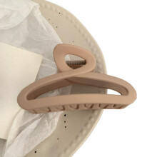 Matte Triangle Hair Claw Clip Beige with Secure Multi‑Point Grip for Thick Hair Styling