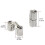 2 Pack 10mm Brass Concealed Cabinet Hinges, Silver Invisible Barrel Hinges, 180 Smooth Opening 2