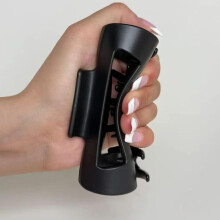 Silicone Hair Claw Clip for Women, Large Square Black Soft Silicone Grip for Fine Hair, Gentle Non‑Slip Comfort
