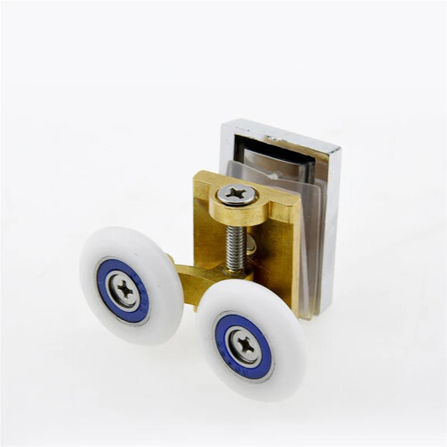 Shower Door Rollers Adjustable Double Wheel Replacement Smooth Sliding for 48mm Glass 25.5mm