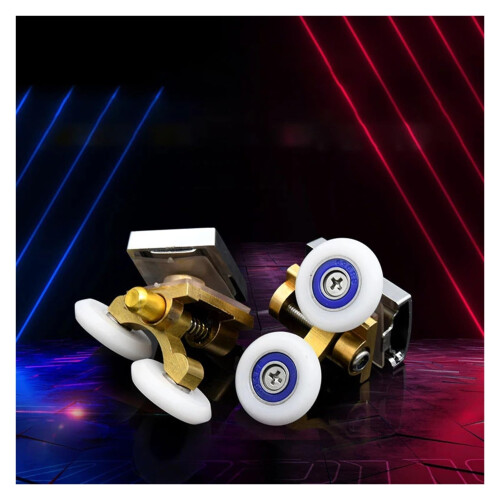Shower Door Rollers Adjustable Double Wheel Replacement Smooth Sliding for 48mm Glass 25.5mm 2
