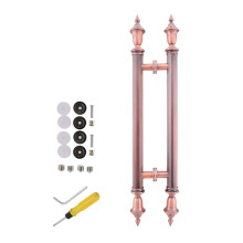 Red Copper Barn Door Handle 80cm, Vintage NonSlip Sliding Door Pull with RustResistant Finish and Easy Installation Kit