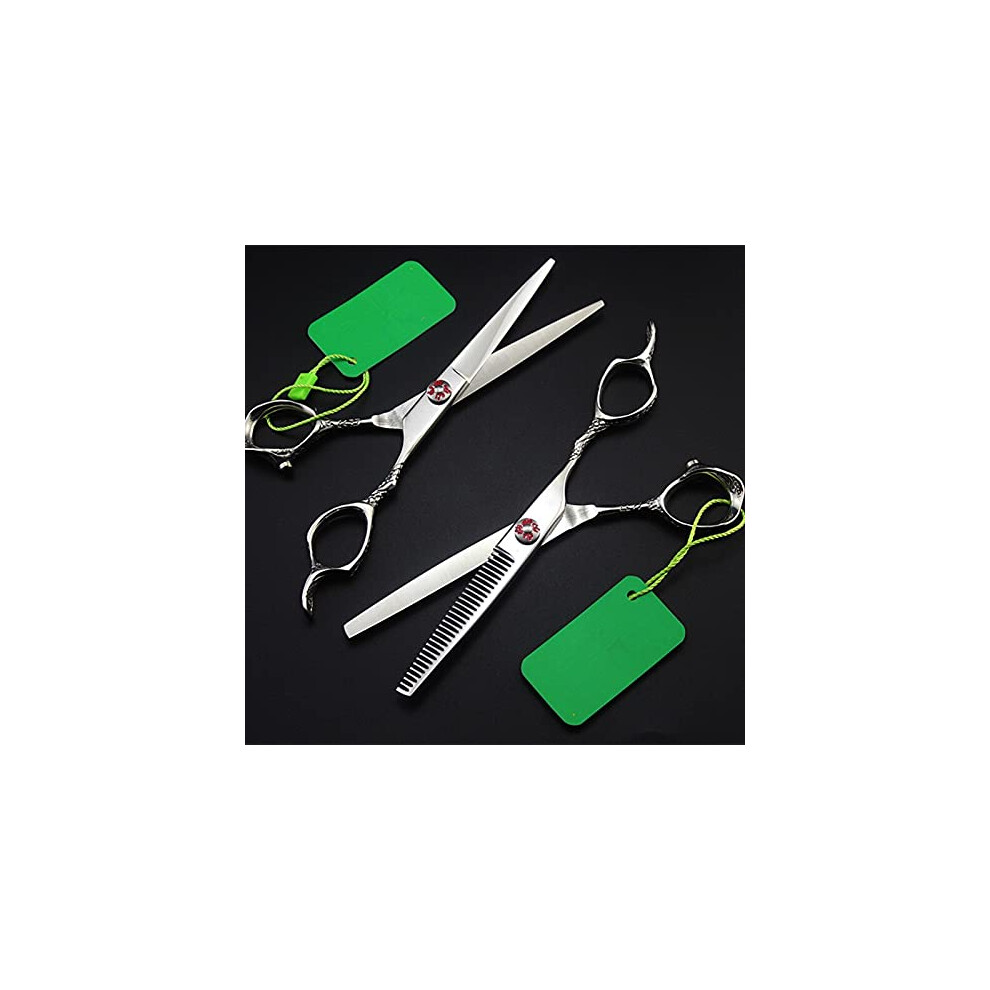 Professional Hair Cutting Scissors Set, Japanese 440C Stainless Steel 6 Inch Barber Thinning Shears for Salon Stylists