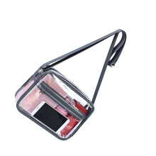 Large Capacity Clear Crossbody Bag PVC Shoulder Bag-Gray small