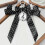 Elegant Black And White Piano Key Pattern Bowknot Keychain-B 6