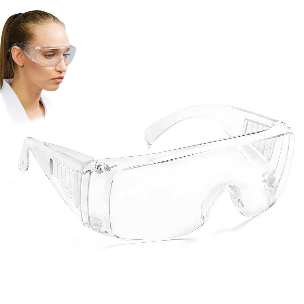 Safety Glasses Over Prescription Glasses, Anti Fog Clear Goggles With Uv Filter For Lab Workers 9073542016748