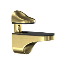 Adjustable Glass Shelf Brackets Gold Zinc Alloy Set of 4 Wall Mounted Supports with Modern Sleek Design
