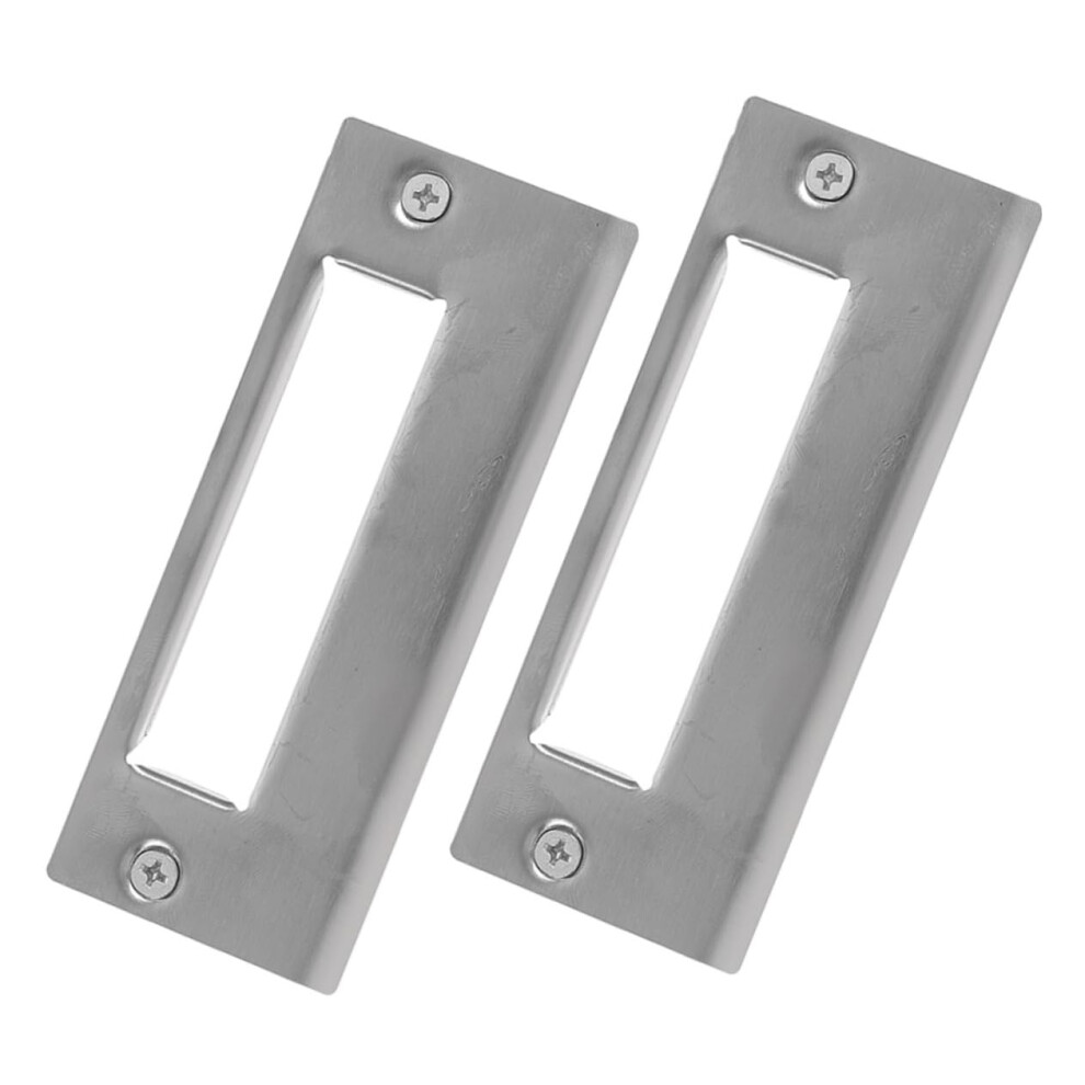 2Pcs Stainless Steel Door Strike Plate Kit For Deadbolt Lock, Door Security Reinforcement, Easy Installation 9771547872559