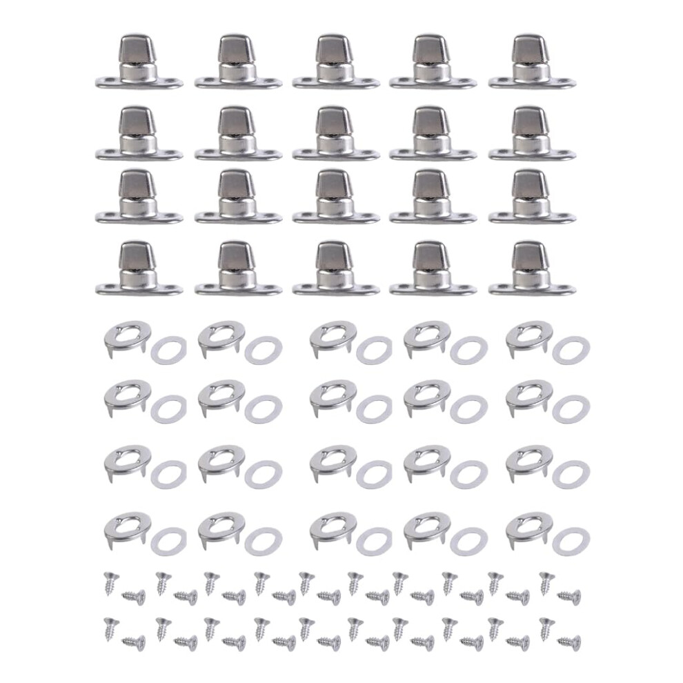 20Pcs Stainless Steel Marine Canvas Twist Lock Fasteners Set With Screws, CorrosionâResistant And Quick Release 9330225348153
