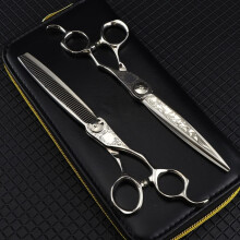 6 Inch Japanese Steel Hair Cutting Scissors with Ultra Sharp Blades, Ergonomic Handle for Salon and Home Use