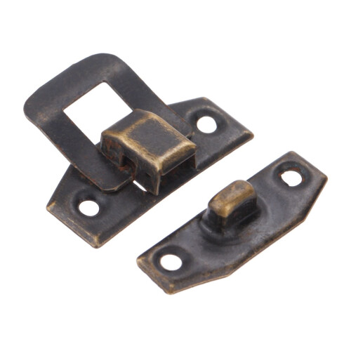 Antique Bronze Toggle Latch 29x30mm Small Pull Action Catch for Boxes, Durable Adjustable Iron Hasp 2