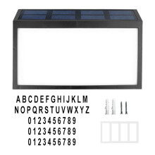 Solar Address Sign Outdoor Waterproof LED House Number Light with Automatic Dusk to Dawn Sensor