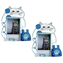 2Pcs Clear Acrylic Picture Frame Cute Cats-Translucent Blue