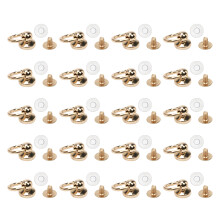 20Pcs Screwback Round Head Rivets,Pull-light gold Design 1
