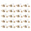 20Pcs Screwback Round Head Rivets,Pull-light gold Design 1 1