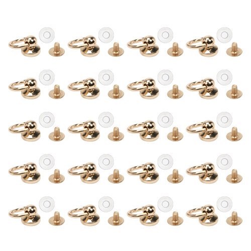 20Pcs Screwback Round Head Rivets,Pull-light gold Design 1