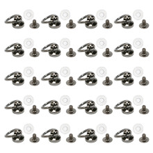 20Pcs Screwback Round Head Rivet with Pull Rings-black Design 1