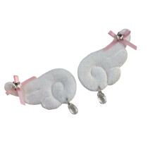 2 Stück Retro Stoff Flügel Abzeichen Pin Bastelzubehör für-Rosa