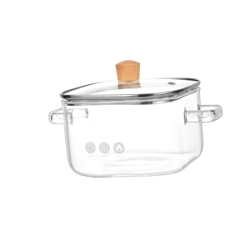 Poêle à Bacon en verre épais avec becs verseurs, machine à-3