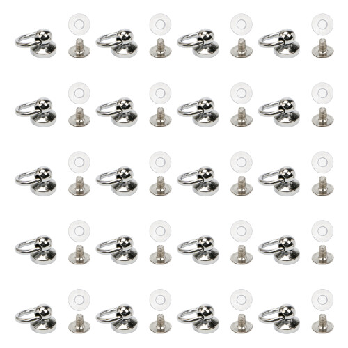 20Pcs Screwback Round Head Rivet 8mm DIY-chrome Design 1