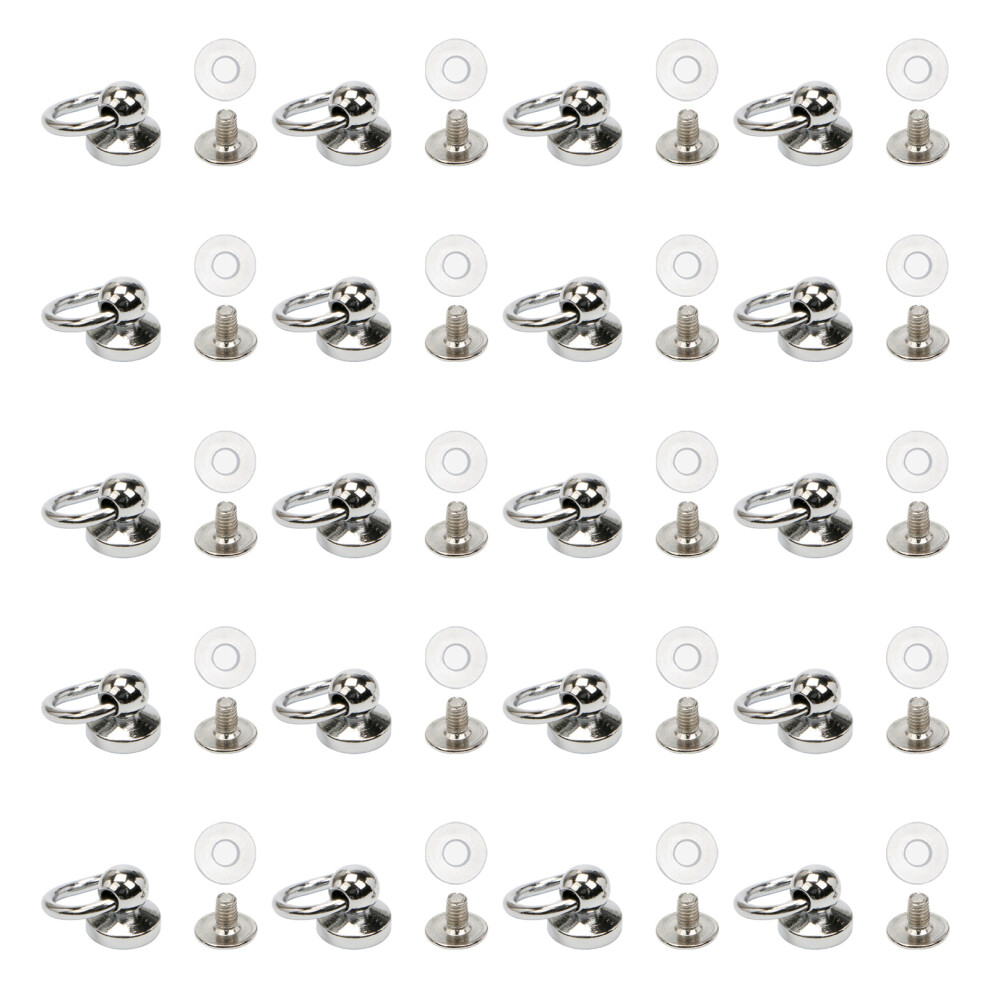 20Pcs Screwback Round Head Rivet 8Mm Diy-Chrome Design 1 7696001794944