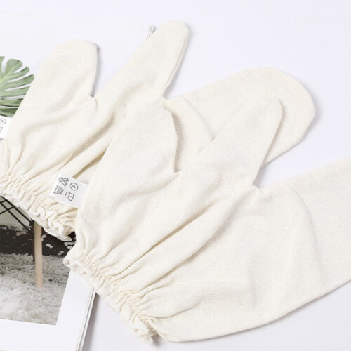 1PC Finger-Badehandschuh Badehandschuh aus Seide und-Weiß 1