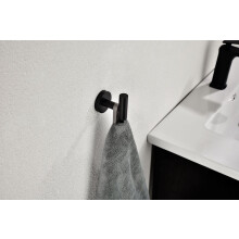 Stainless Steel Wall Hooks Matte Black No Drill Bathroom Robe and Towel Hooks Rustproof 6 Pack