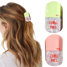 2Pack Mini Hair Claw Clips for Women, Strong Hold Acetate Hair Clips with Translucent Pearl Finish, Green