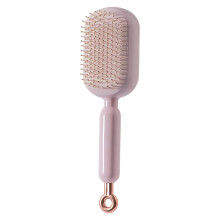 Detangling Hair Brush for Wet and Dry Hair, Self Cleaning Anti Frizz Comb with Ergonomic Massage Grip, Pink