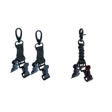 Firefighter Glove Strap and Holder Clip with Dual Alligator Clips Heavy Duty Nylon Paracord for Tool Belt Black
